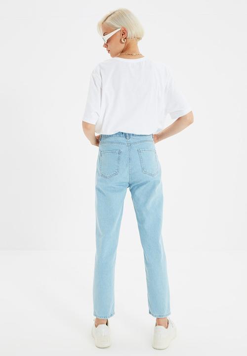 Trendyol - High waist mom jeans - blue