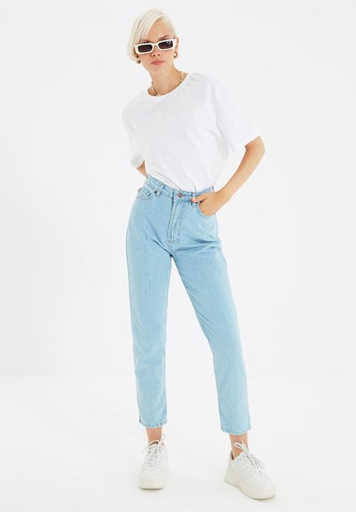 Trendyol - High waist mom jeans - blue