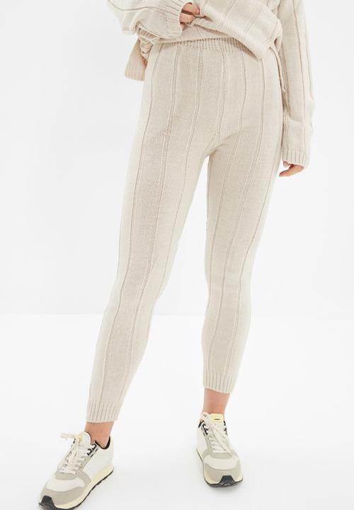 Trendyol - V neck knitwear bottom-top set - beige