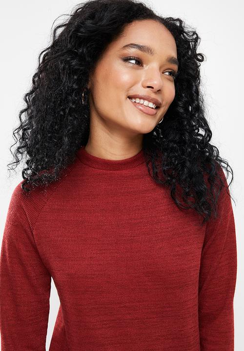 dailyfriday - Poloneck knitwear dress - burgundy