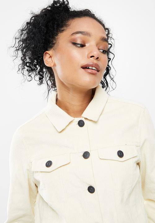 Cotton On - Light weight cord trucker jacket - blanched almond