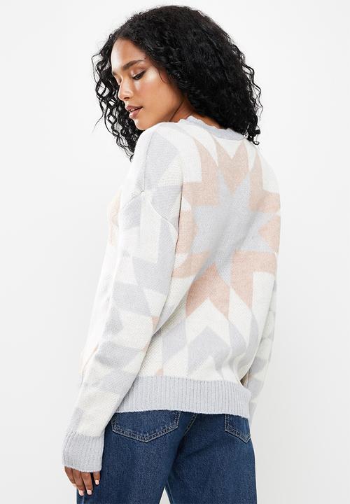 Trendyol - Jacquard knit sweater - grey