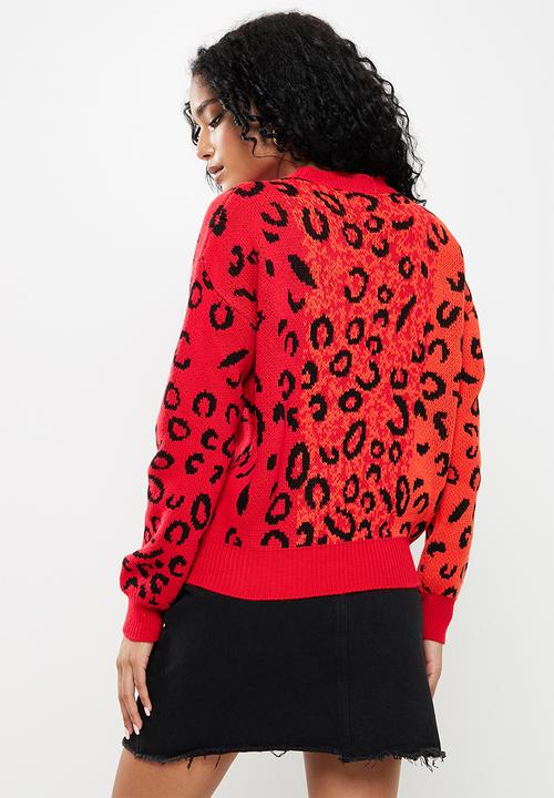 Trendyol - Jacquard knit sweater - red