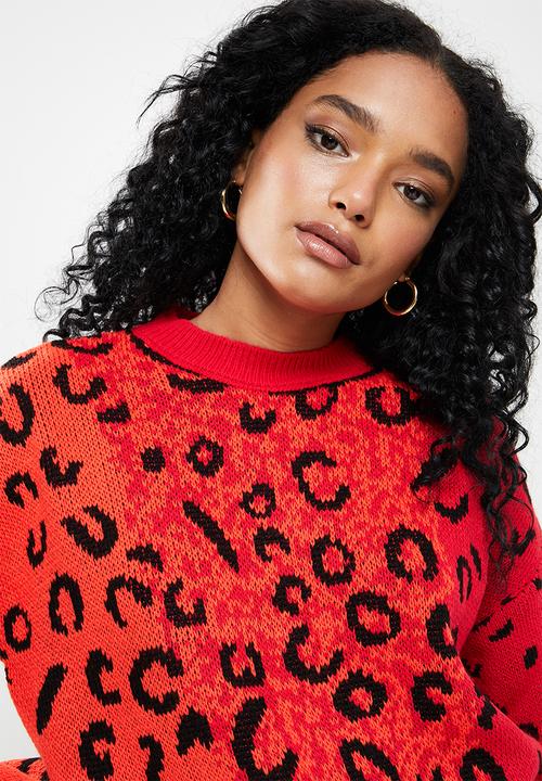 Trendyol - Jacquard knit sweater - red