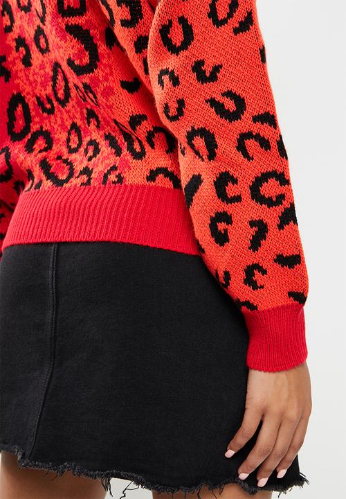 Trendyol - Jacquard knit sweater - red