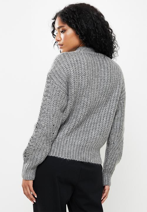 Trendyol - Openwork knit sweater - grey
