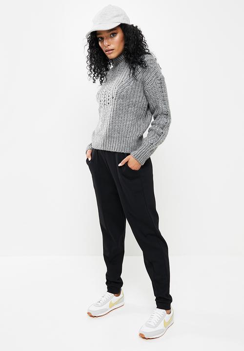 Trendyol - Openwork knit sweater - grey