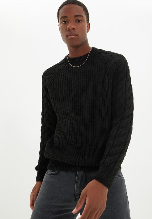 Trendyol - Textured regualr fit knit - black