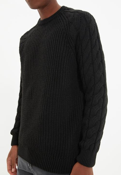 Trendyol - Textured regualr fit knit - black
