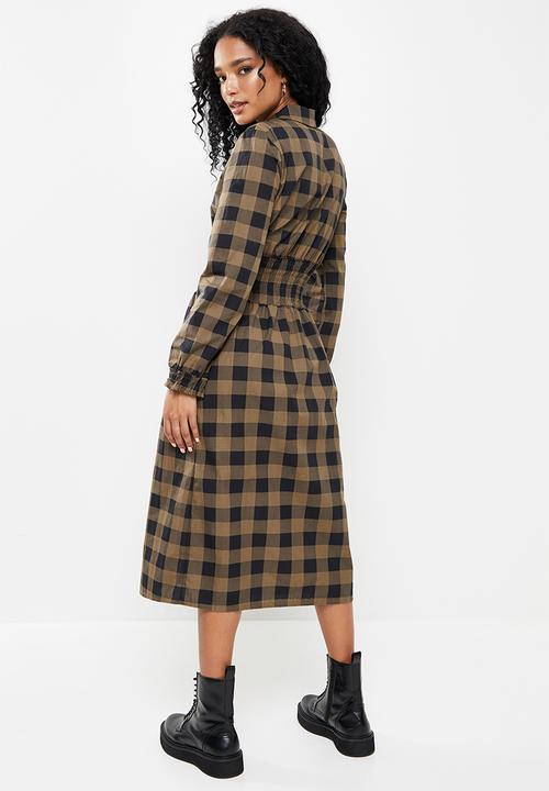 Trendyol - Gipeli shirt dress - black/brown 