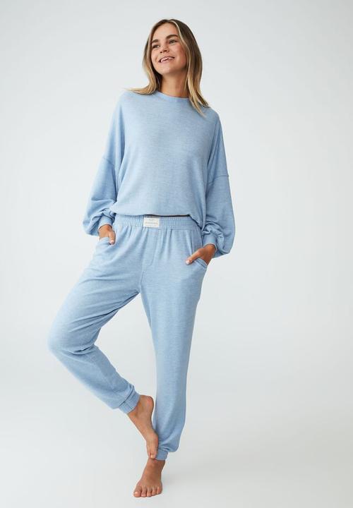 Cotton On - Super soft slim boxer pants - light sky marle