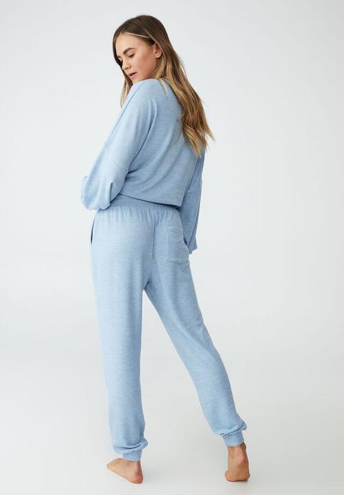 Cotton On - Super soft slim boxer pants - light sky marle