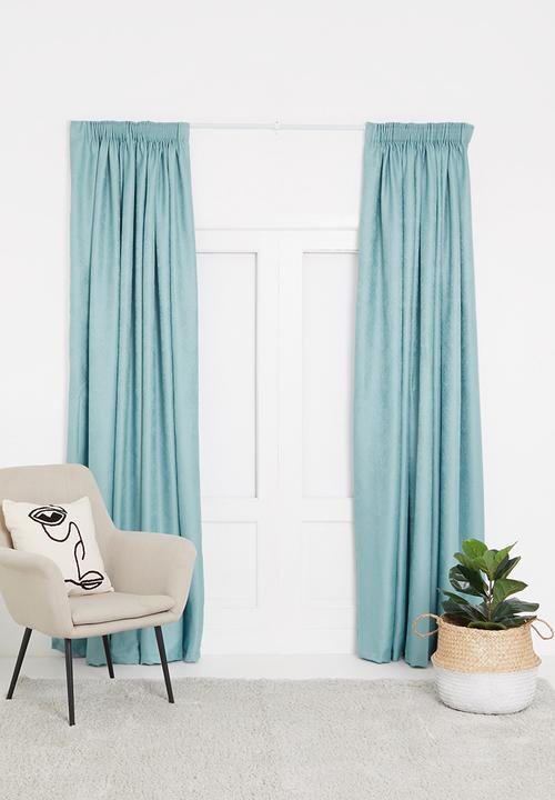 Sixth Floor - Taped lined woven jacquard curtain - provencial blue