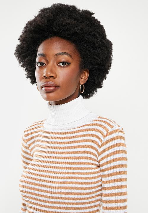 Trendyol - Striped knit sweater - ecru
