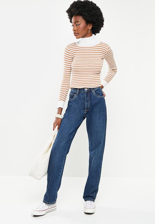 Trendyol - Striped knit sweater - ecru