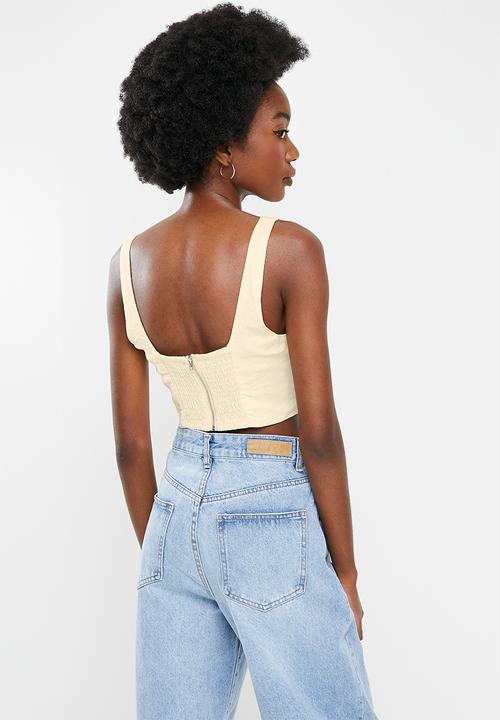 Cotton On - Linen corset top - buttermilk