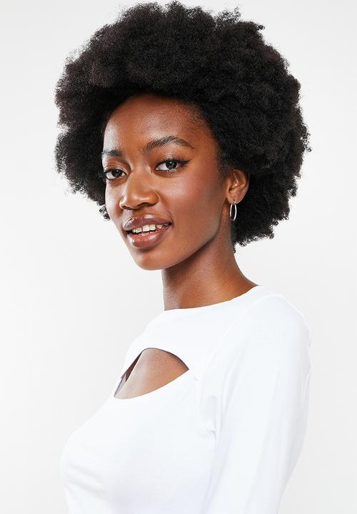 Cotton On - Lara keyhole long sleeve top - white