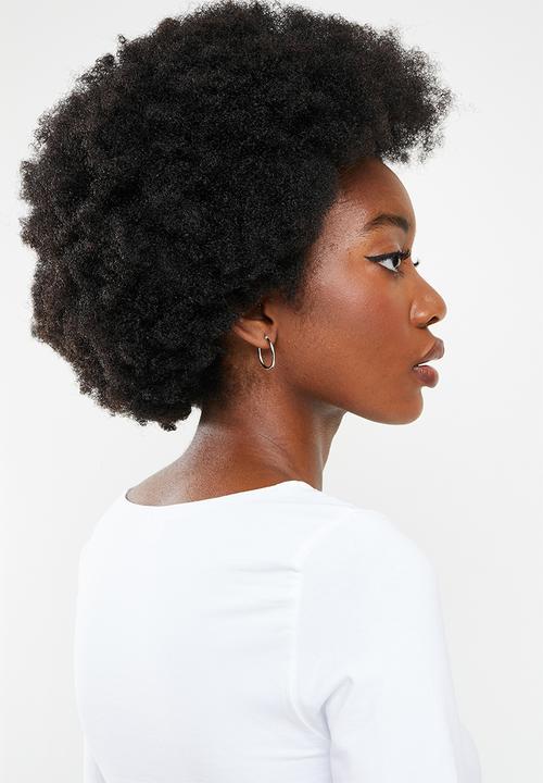 Cotton On - Lara keyhole long sleeve top - white