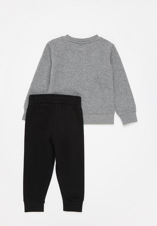Nike - Nkb rise fleece taping crew set - grey & black