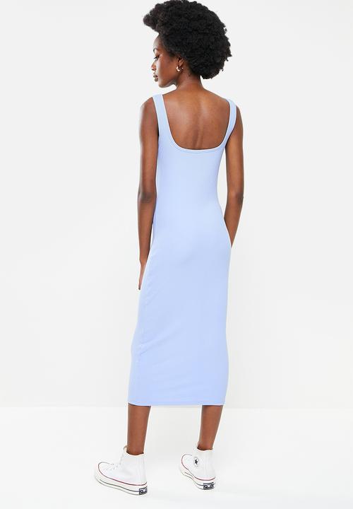 Cotton On - Essential square neck midi dress - haze blue