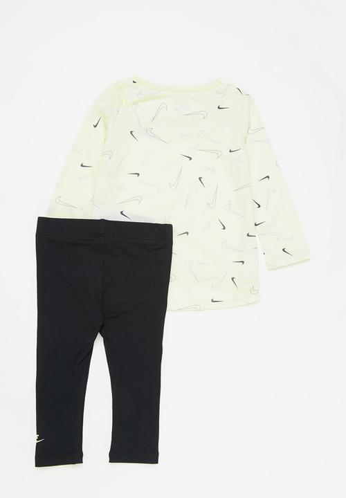 Nike - Nkg swooshfetti legging set - black & yellow
