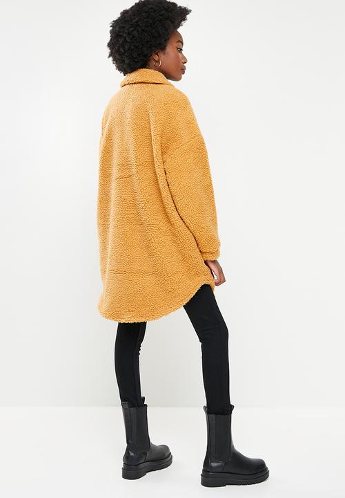 ONLY - Newcamilla teddy shacket - honey mustard