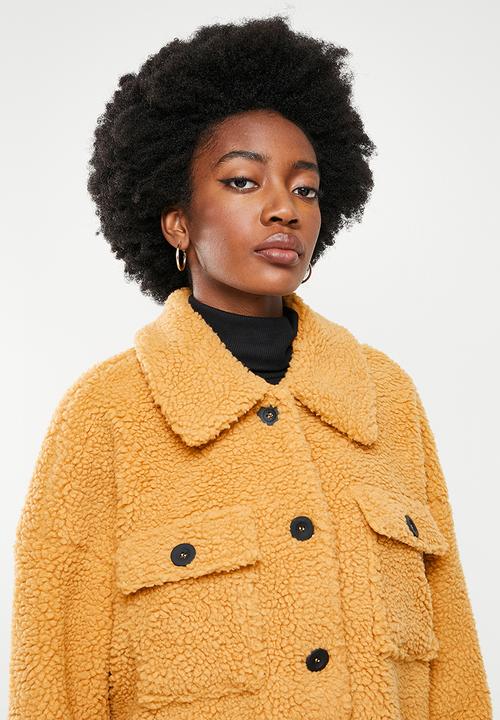 ONLY - Newcamilla teddy shacket - honey mustard
