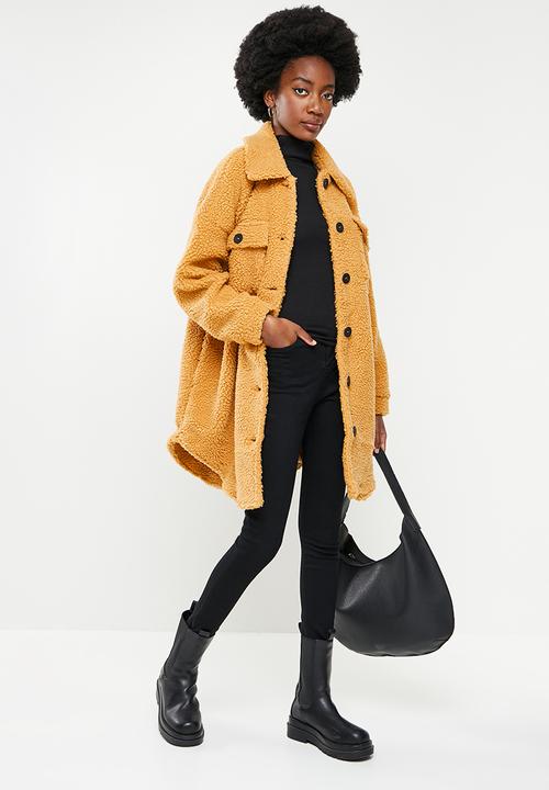 ONLY - Newcamilla teddy shacket - honey mustard