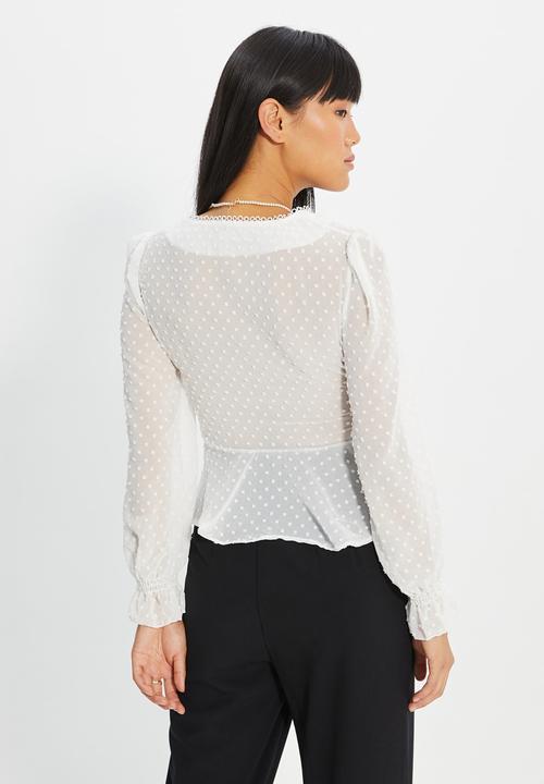 Trendyol - V neck blouse - ecru