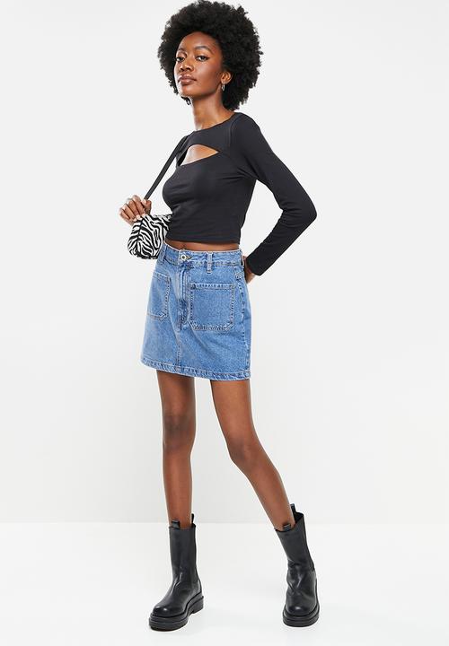 Cotton On - Denim mod mini skirt - offshore blue