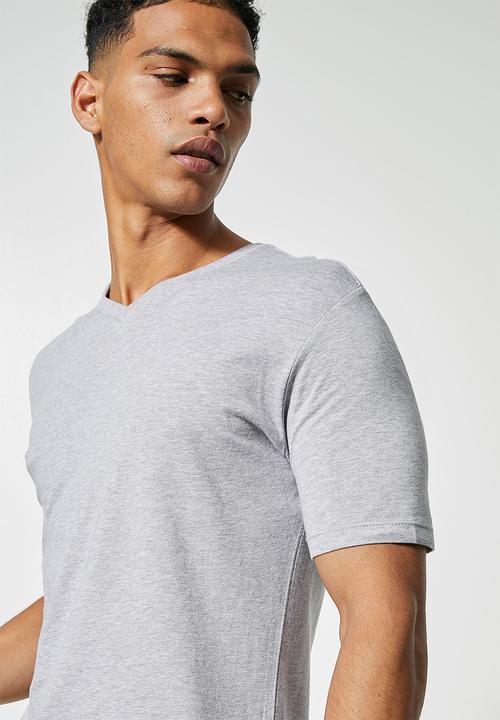 Superbalist - Dean vee neck tee - grey melange