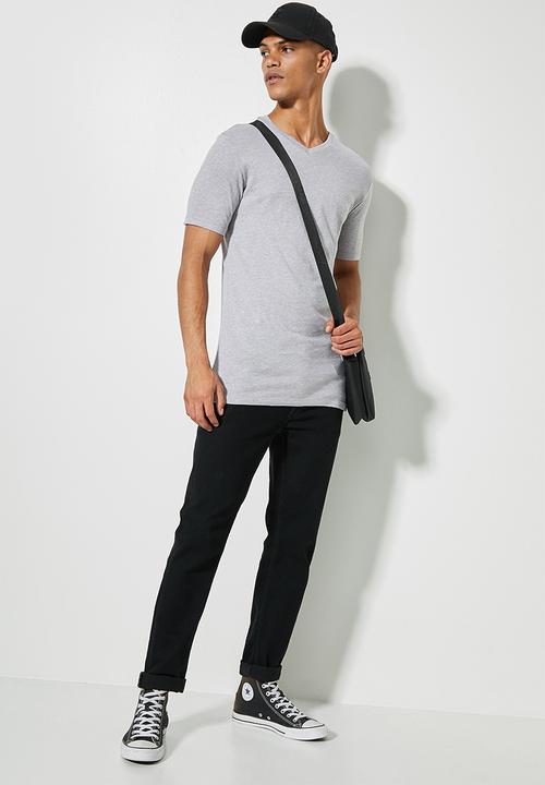 Superbalist - Dean vee neck tee - grey melange