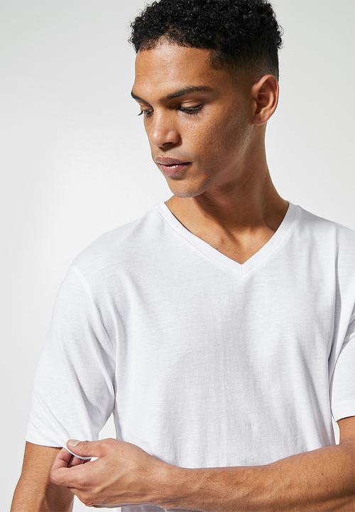 Superbalist - Dean vee neck tee - white