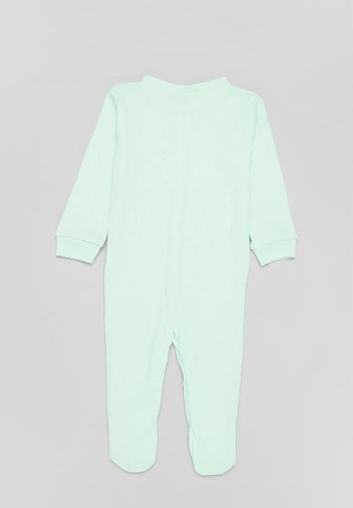 Pop Candy - Baby 2 pack sleepsuit - green & white 