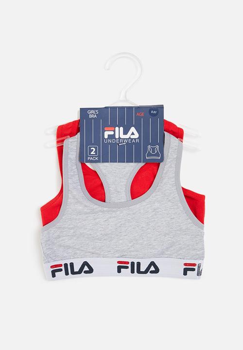 FILA - G2 (2 pk) bra - chinese red grey melange