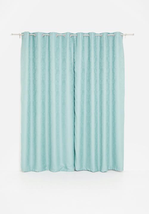 Sixth Floor - Eyelet lined woven jacquard curtain - provencial blue