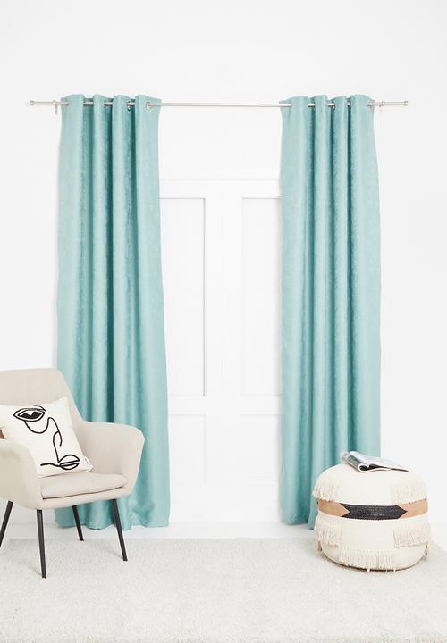 Sixth Floor - Eyelet lined woven jacquard curtain - provencial blue