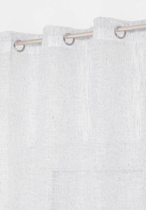 Sixth Floor - Cross linen two toned eyelet sheer - grey & white
