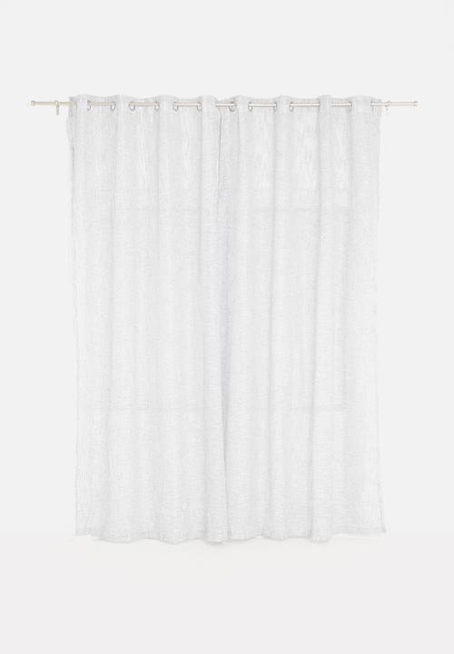 Sixth Floor - Cross linen two toned eyelet sheer - grey & white