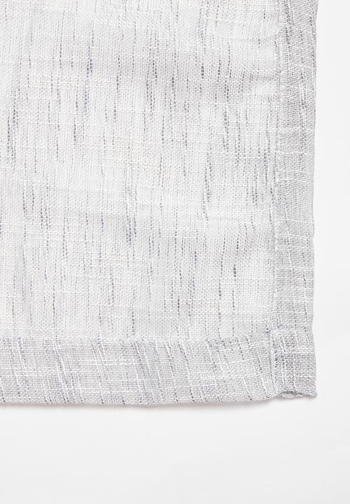 Sixth Floor - Cross linen two toned eyelet sheer - grey & white