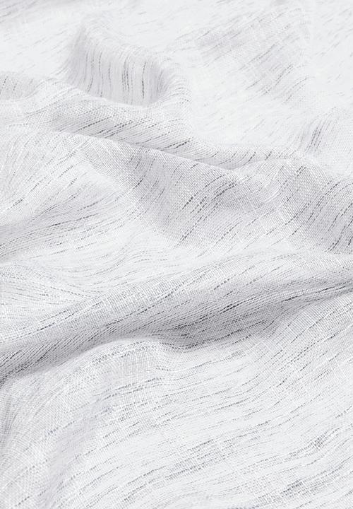 Sixth Floor - Cross linen two toned eyelet sheer - grey & white