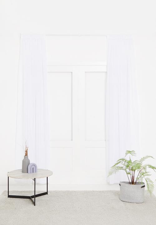 Sixth Floor - Taped striped frosted voile - white