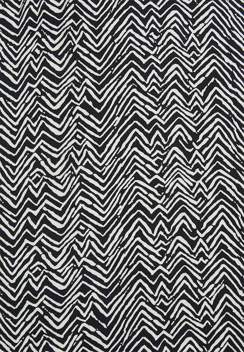 edit - Drop shoulder mandarin shirt - black chevron