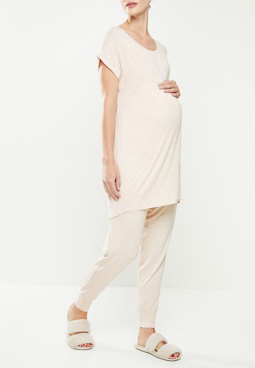 Cotton On - Sleep recovery maternity pant - french oak marle