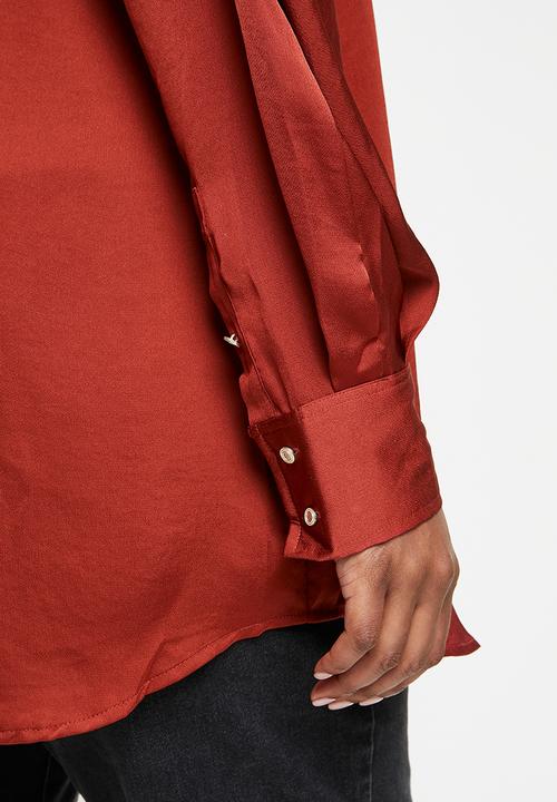 MANGO - Plus shirt miranda - dark red