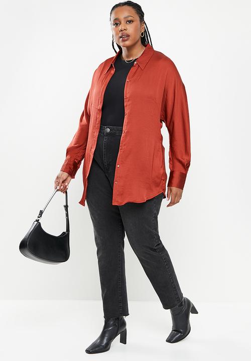 MANGO - Plus shirt miranda - dark red