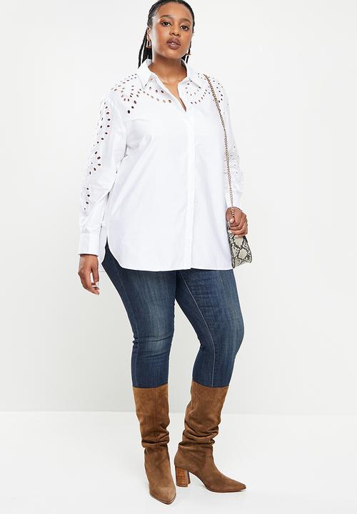 MANGO - Plus shirt trock - white