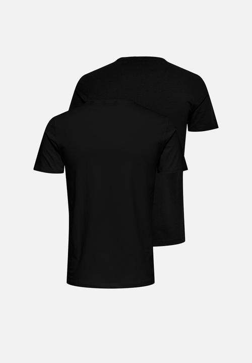 Only & Sons - Basic slim fit o-neck 2 pack tees - black