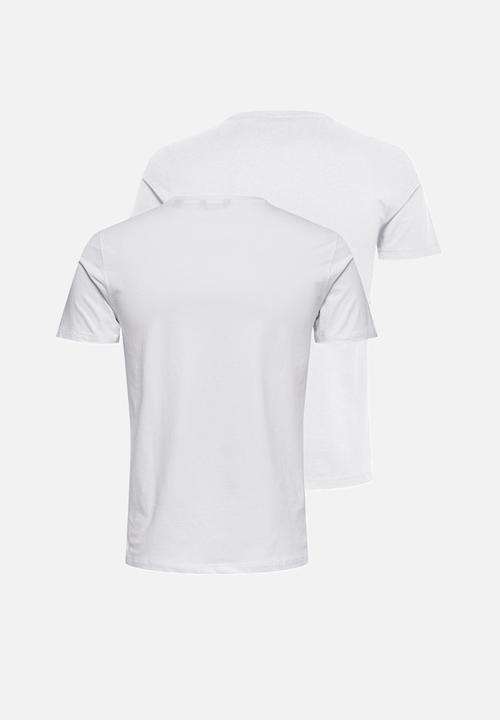 Only & Sons - Basic slim fit o-neck 2 pack tees - white
