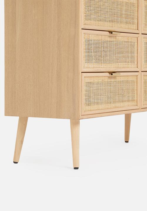 Sixth Floor - Rattan 6 drawer - natural
